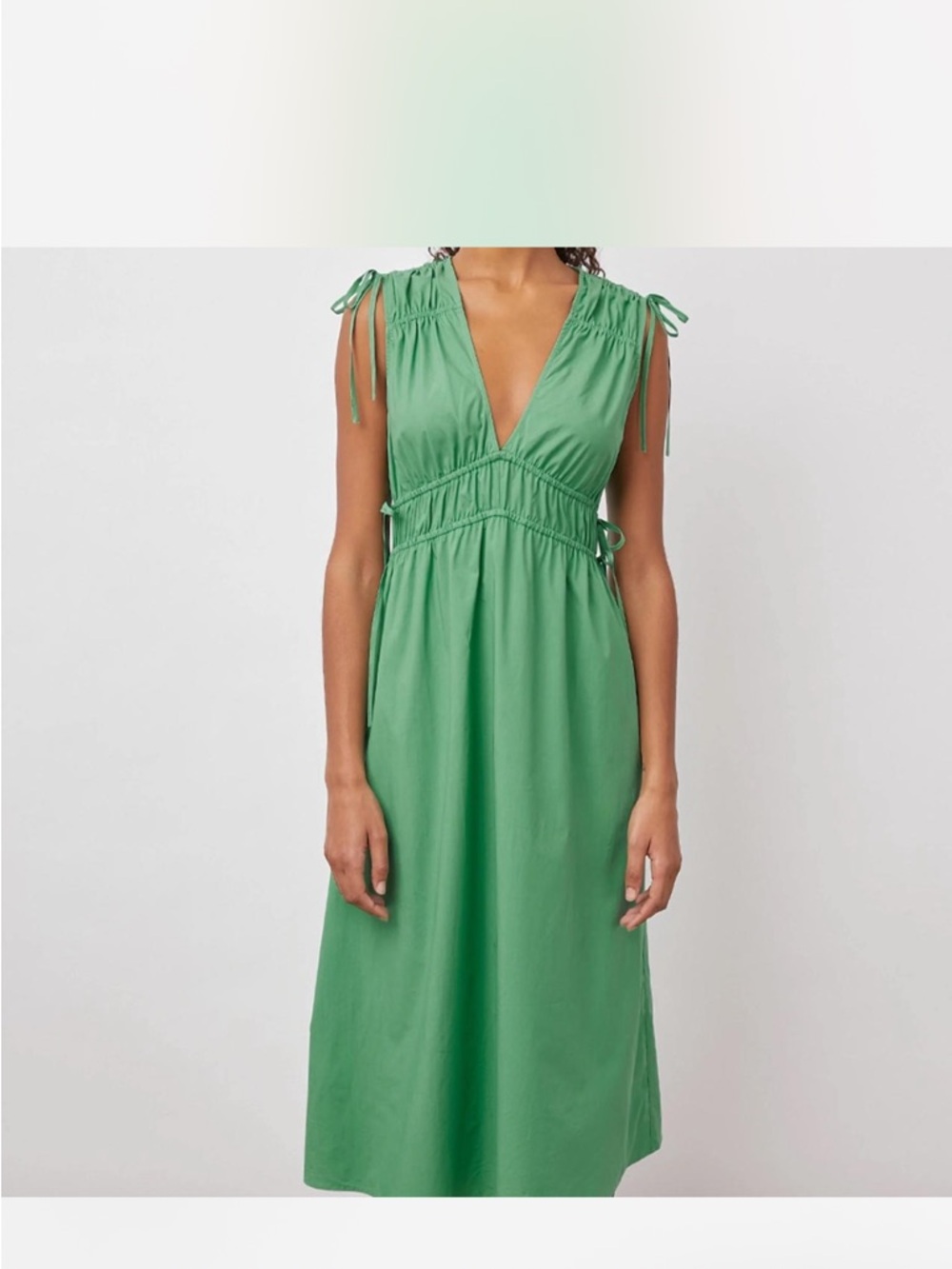 Rails Green Constantine dress  Tie-Shoulder V-Neck Midi Dress